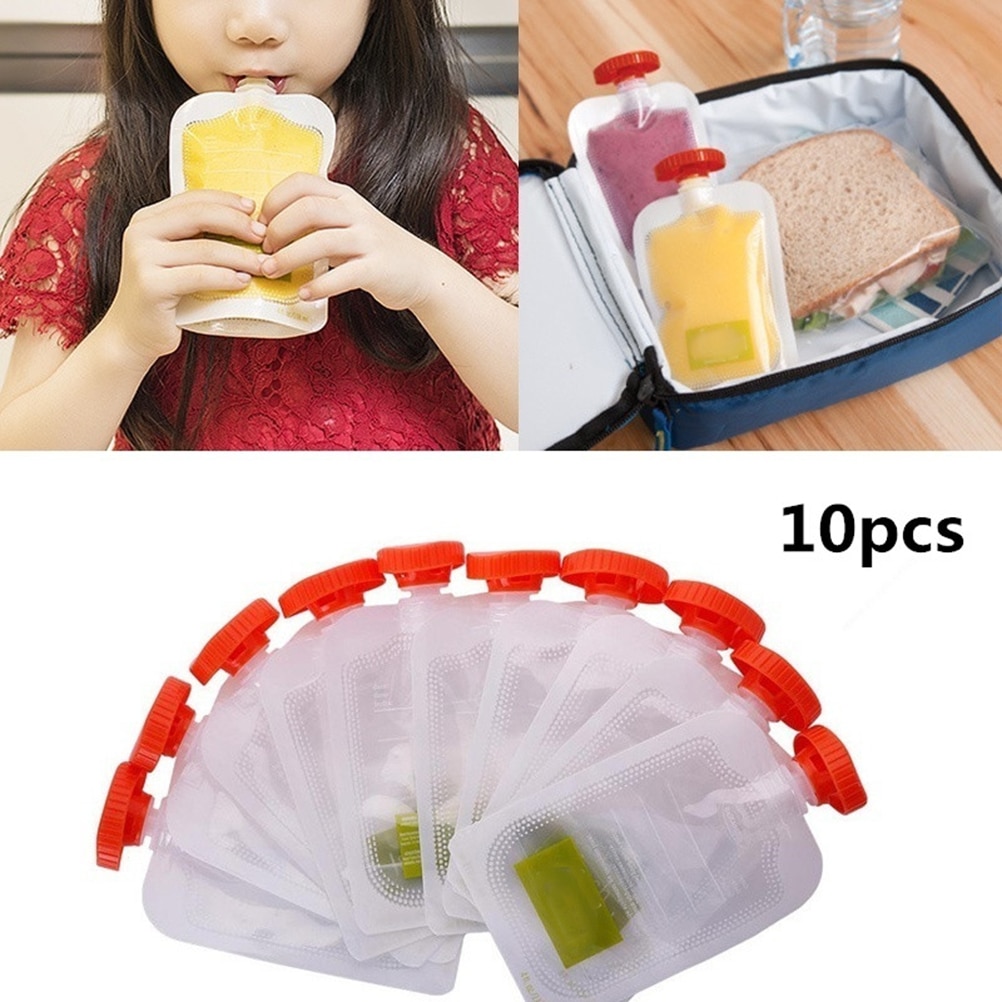 10Pcs Baby Reusable Food Pouches For Homemade Organic Food Baby Food Squeezed Pouches Food Pouch