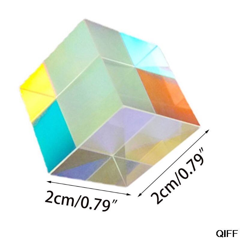 Combiner Splitter Cross Dichroic Cube RGB Prism Optical Glass Triangular Prism for Teaching Light Spectrum Physics 20mm July 3