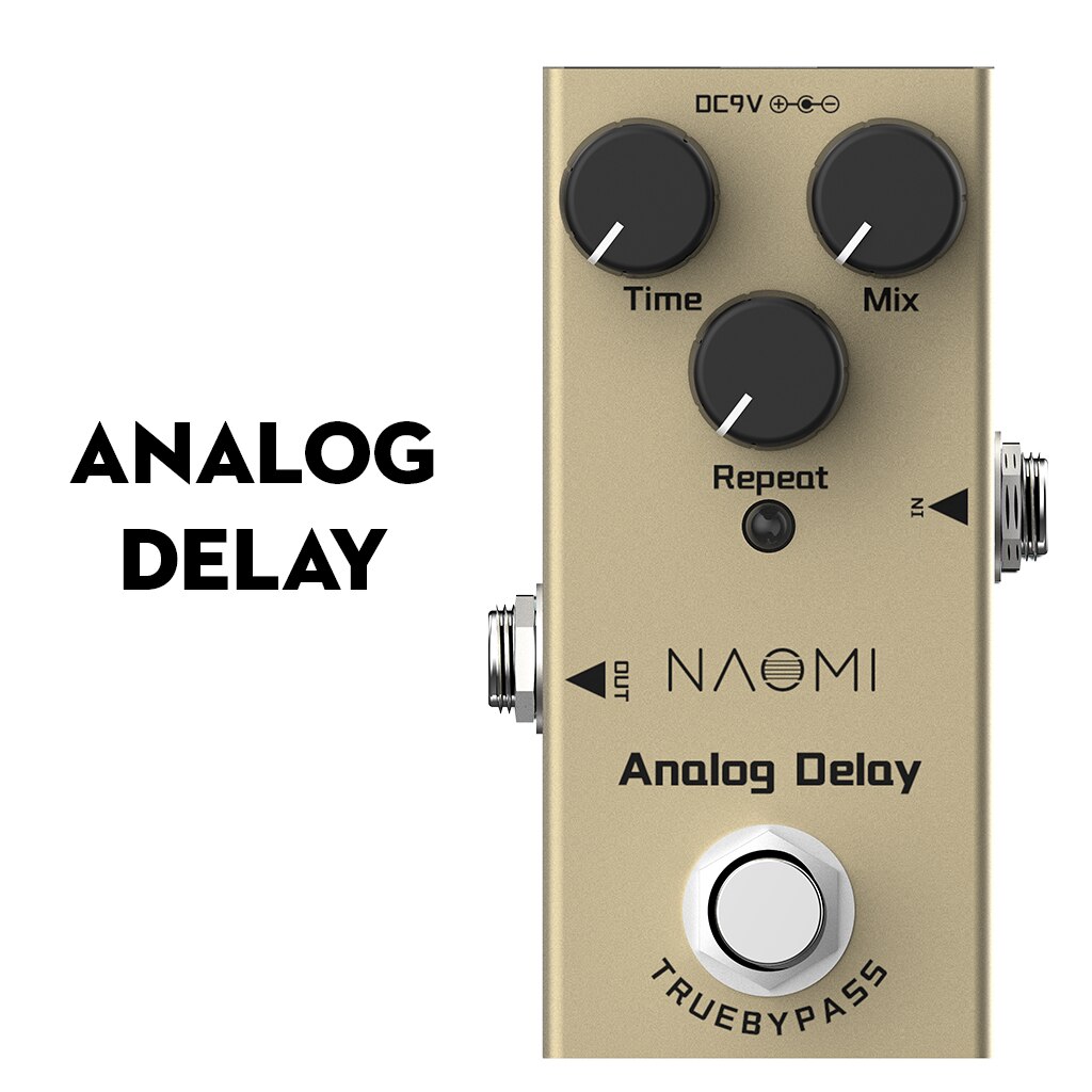 Pedal efecto guitarra distorsión/retardo/efectos de coro Pedal efecto guitarra True Bypass DC 9V 1A Adaptador 3 vías Pedal efecto guitarra: Analog Delay