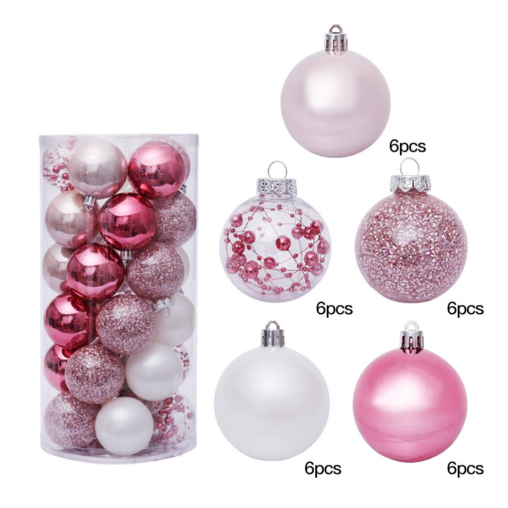 6cm 30pcs Christmas Tree Hanging Balls Home Office Mall Tree Plastic Balls Hanging Decor Ornament: NO.6