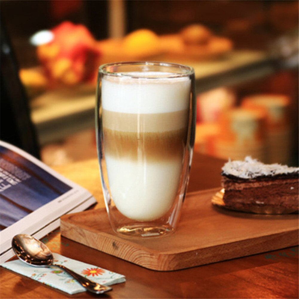 Dobbel vegg tekopp i glass varmebestandig kaffekrus sunne drikkevarer 80 250 350 450ml: 1 stk 450ml