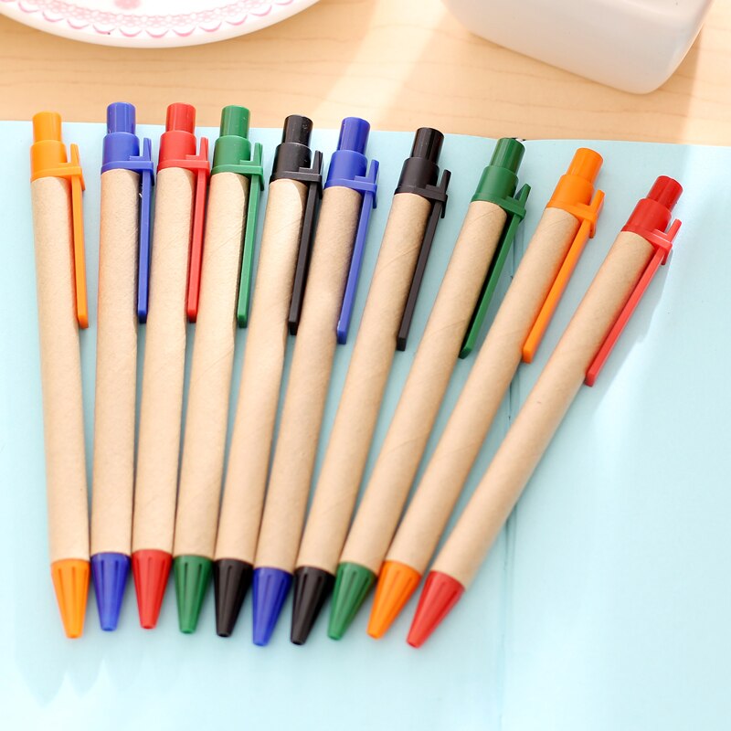 100pcs/lot Paper Ball Pen ECO Recycled Paper Ball Pen Eco-friendly Ballpoint Pen School Supplies