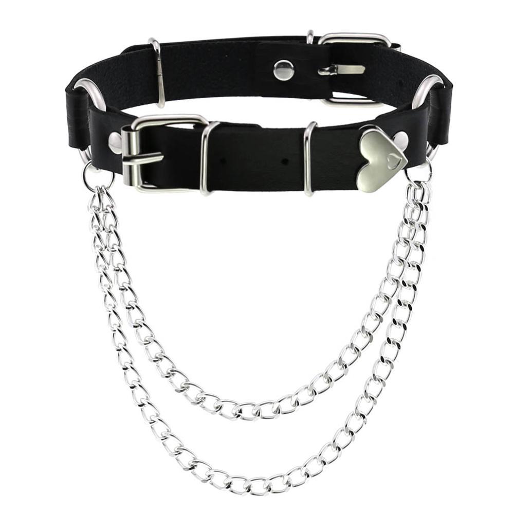 Perzik Hart Choker Ketting Goth Kleding Harajuku Ketting Punk Gothic Kwastje Hals Ketting Sieraden Voor Vrouwen Valentijnsdag: Goud-kleur