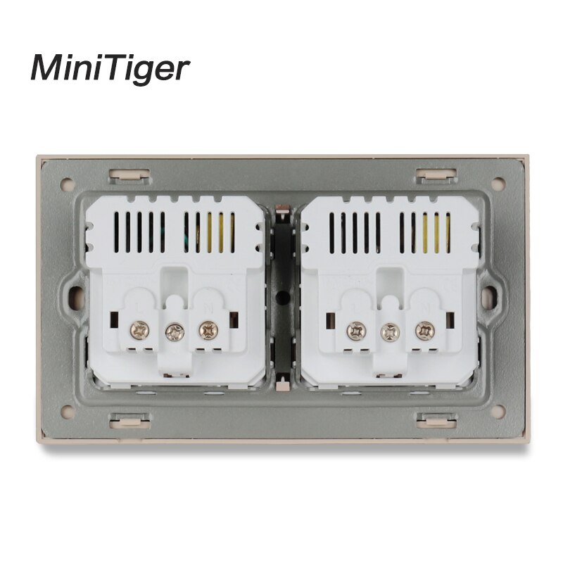 Minitiger 2 jengi venäjä espanja eu standardi pistorasia 4 usb -latausportilla piilotettu pehmeä led -ilmaisin kristallilasipaneeli