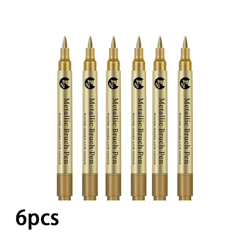 1/2/6/12 Stuks Art Markers Goud/Sliver 1-4MM Pen Tip Hervulbare Inkt Waterdicht voor Schilderen Wielnaaf Kleur Reparatie Schoolbenodigdheden: Light Grey