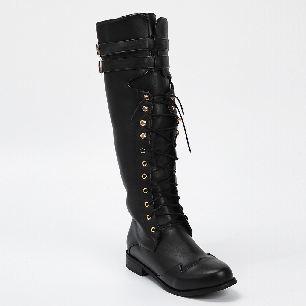Herre retro cool snøre støvletter mandlige sko vinter lang western under knæ ridder stil klassiske motorcykel støvler botas hombre