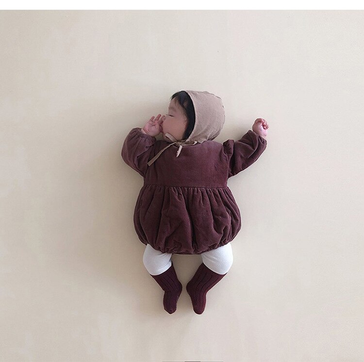 Winter Baby Meisjes Jongens Bodysuits Baby Solid Thicken Corduroy Lange Mouwen Warm Jumpsuit Trui Herfst Babybodysuit: Y9015red / 12M   80cm