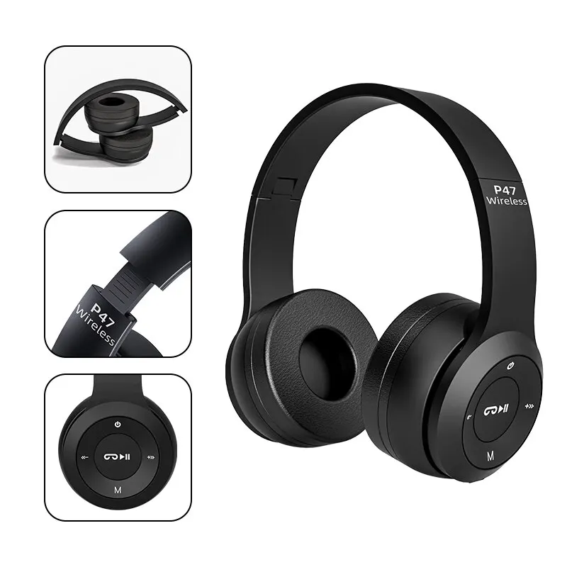 Auriculares estéreo P47 5,0 auriculares Bluetooth serie plegable auriculares inalámbricos para juegos deportivos para iPhone XiaoMi