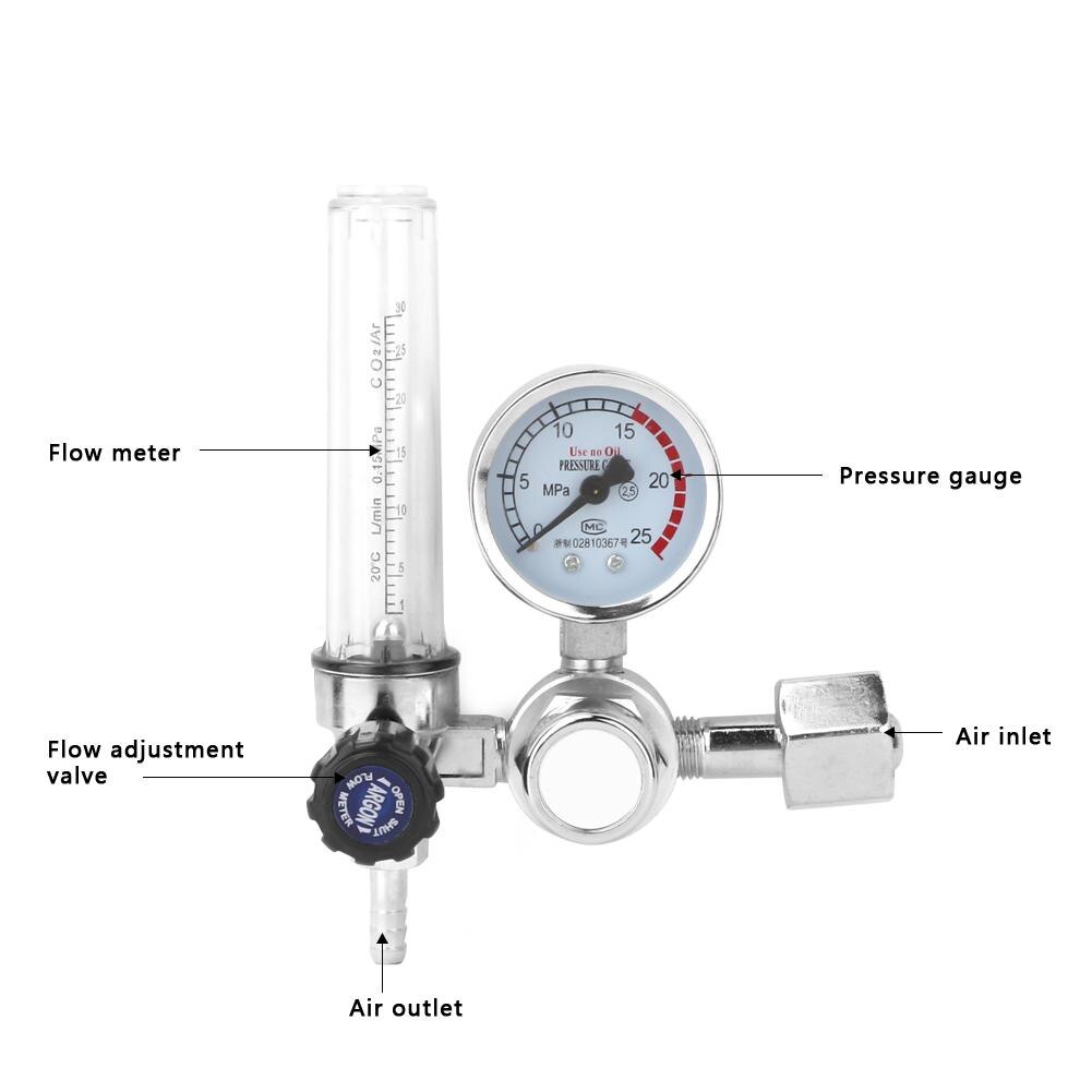 Welding Pressure Gauge Argon CO2 Mig Tig Flow Meter Regulator Pressure Gauge Pressure Gauges for MIG and TIG Welding