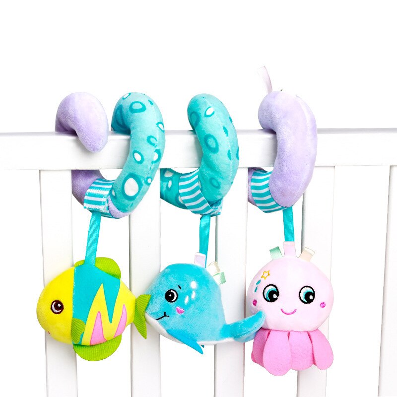 Sonajero en espiral colgante para bebé, juguete de campana con relleno suave, sonajeros para cuna, accesorios de cochecito de bebé de 0 a 12 meses: TH067
