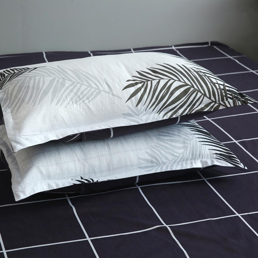 4pcs Simple Bedding Set Banana Leaf Printing Duvet Cover Bed Sheet Print Quilt Duvet Cover Flat Bed Sheet Pillowcase