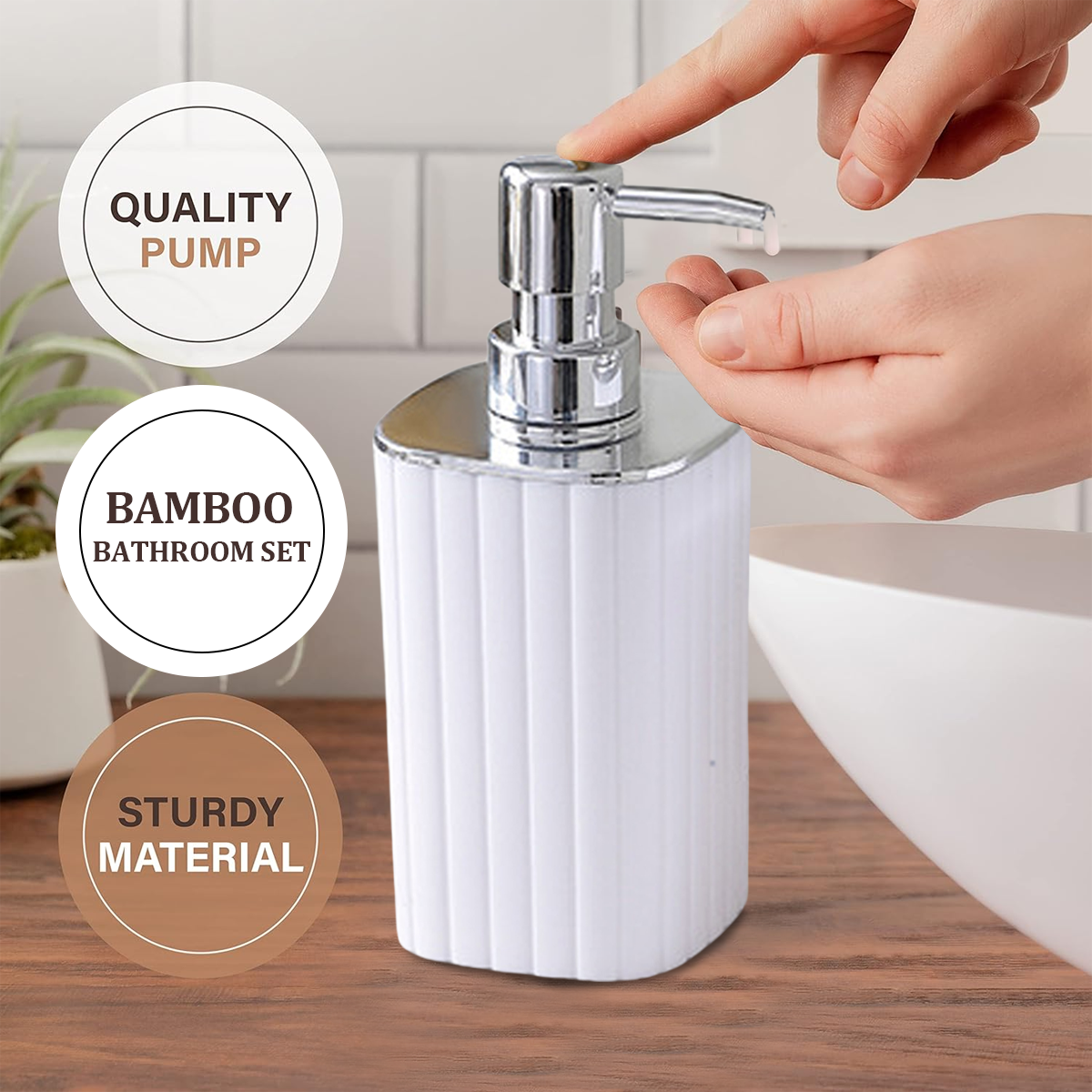Bathroom Accessories Set Shower Soap Dispenser Toothbrush Holder and Soap Box Set for Bathroom Decor