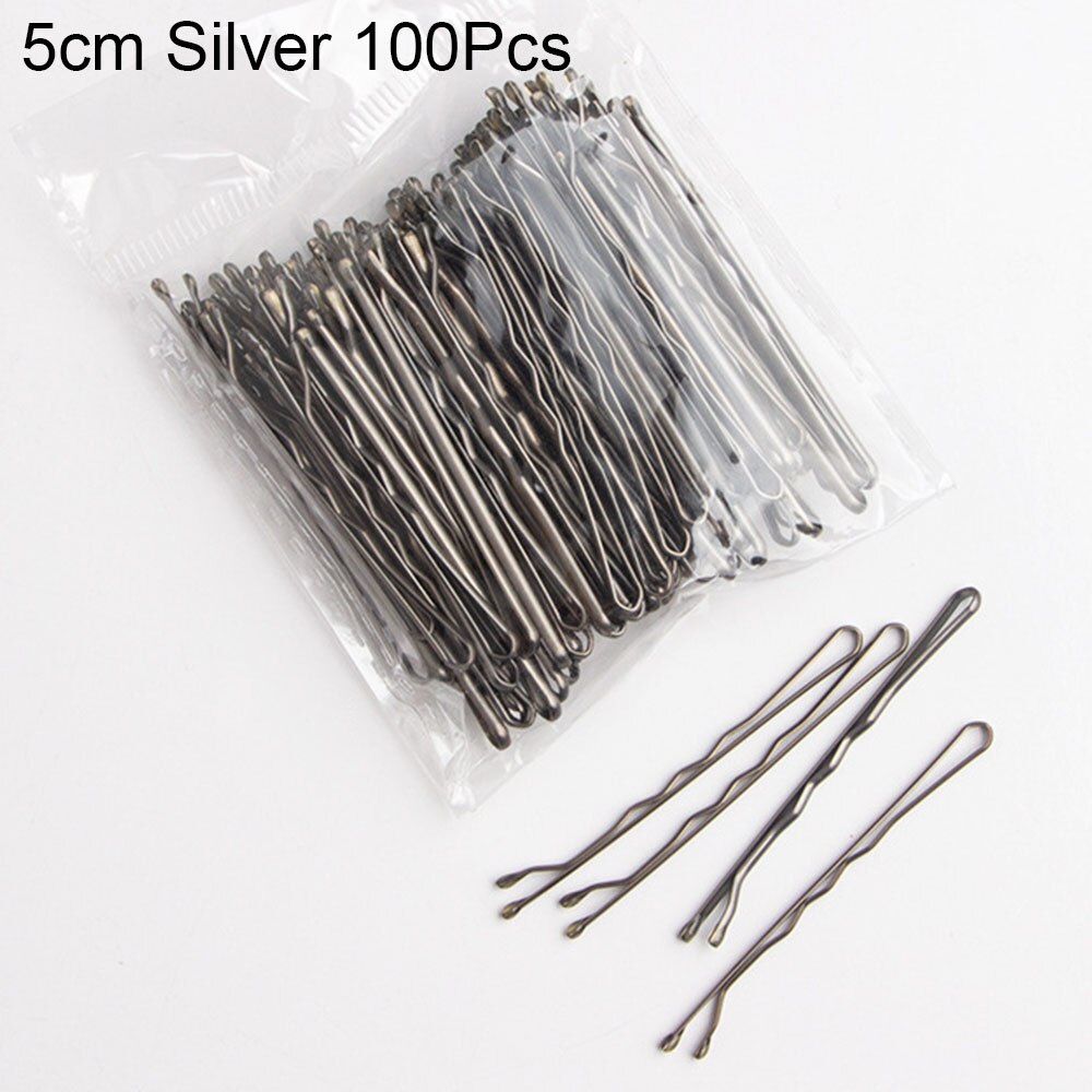 100PCS Women Hair Clip Metal Hairpin Bobby Pins Hairstyle Styling Tool Hairgrip Barrette Hair Clips for Women Hair Accessories: Ivory