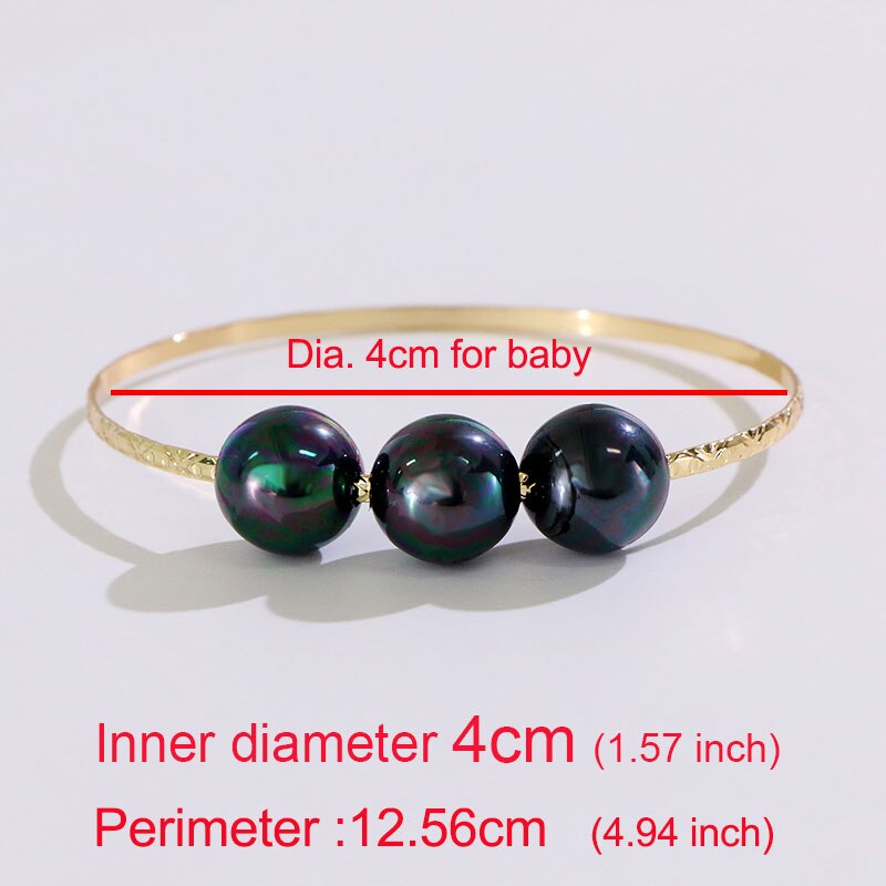 KOMI Inner Diameter 4-10CM Baby Adult Polynesian Hawaiian Jewelry Samoa Marshall Style Pearls Man Woman Bracelet Bangle K6501: Dia 4CM for baby