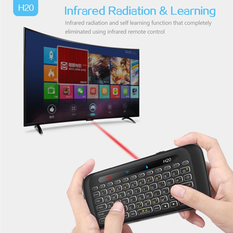 2.4GHz Mini Wireless Keyboard with Remote Mouse Combo Backlit Multi-Touch Touchpad,USB Rechargeable for Android TV Box Windows