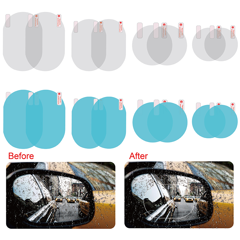 2 stk bil bakspejl beskyttende film anti-tåge vindue klar regntæt bakspejl beskyttende blød film bil tilbehør