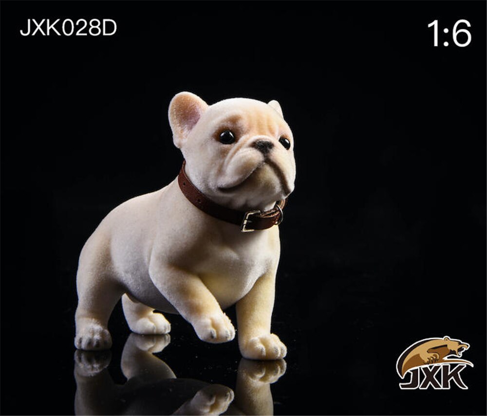 JXK 1/6 Hair French Bulldog Dog Pet Healing Figure Canidae Animal Collector Toy Resin Desktop Decoration: JXK028D