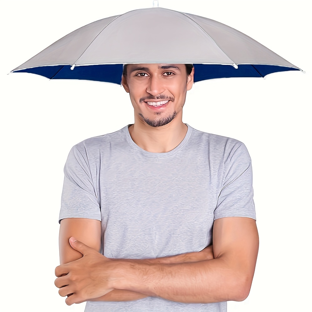 Chapeau Parapluie - Protection UV - Bandeau Élastique - Polyester - 1 Pièce: Gris foncÃÂ©