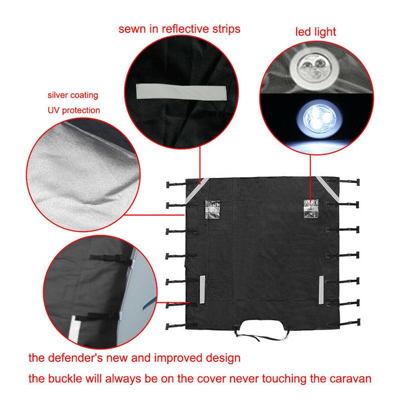 220Cm X175cm Caravan Front Towing Cover Universal Towing Cover Reflecterende Strip Protector Covers Stofdicht