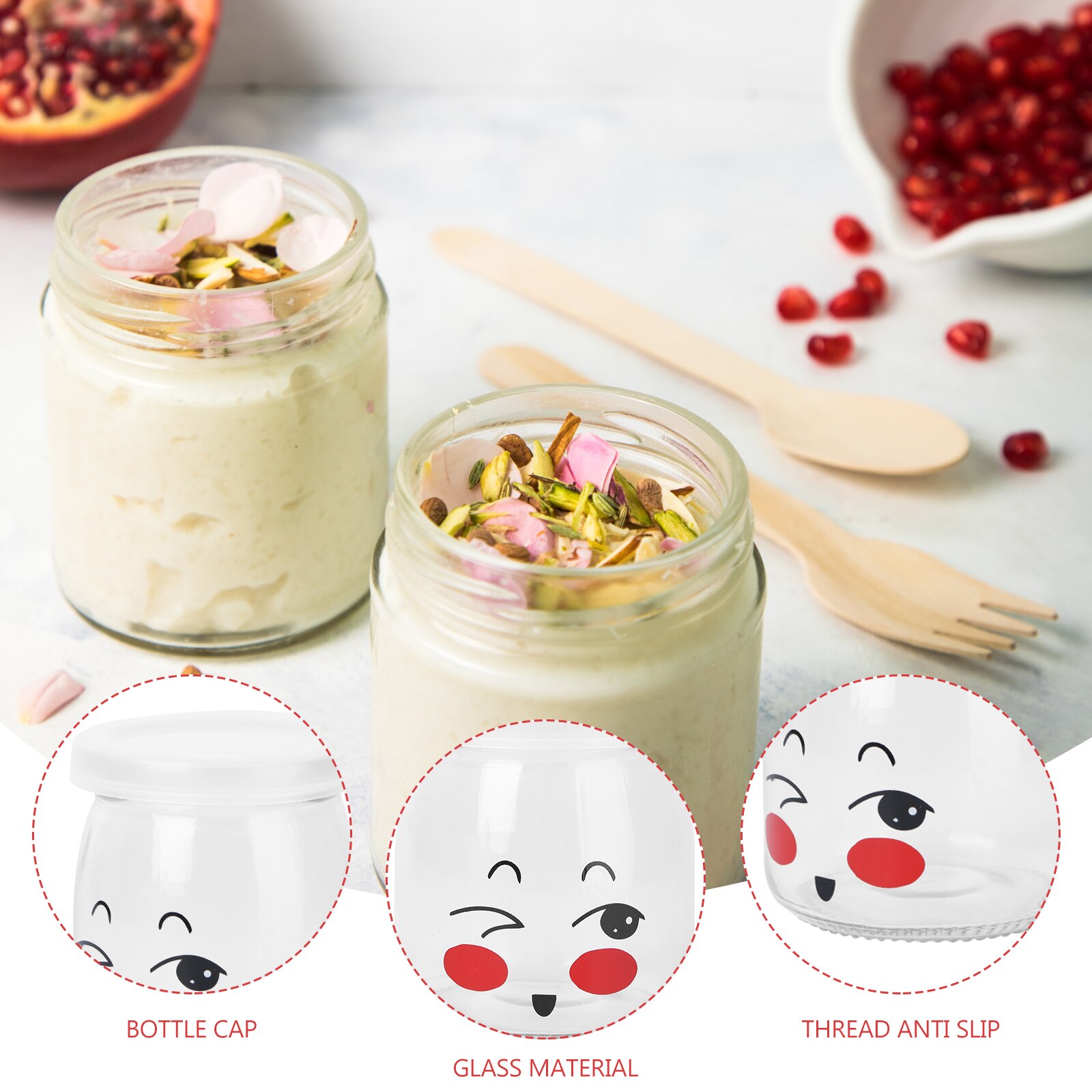 10 sztuk 150ml piękny słoiczek na budyń szkło żaroodporne jogurt pojemniki kubek robić mleka galaretki słoik dla domu sklep (losowy wzór)