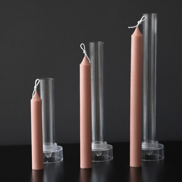 Barra de poste larga de punta Vertical, molde para velas hechas a mano, suministros de vela DIY, aromaterapia escayola, forma de Iglesia, , Moud transparente