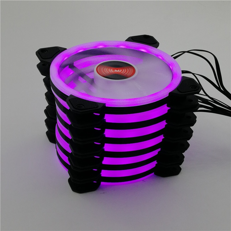 RGB Case Fan 12cm Desktop Computer Chassis Water Cooling Fan Colorful Aurora Eclipse silent fan