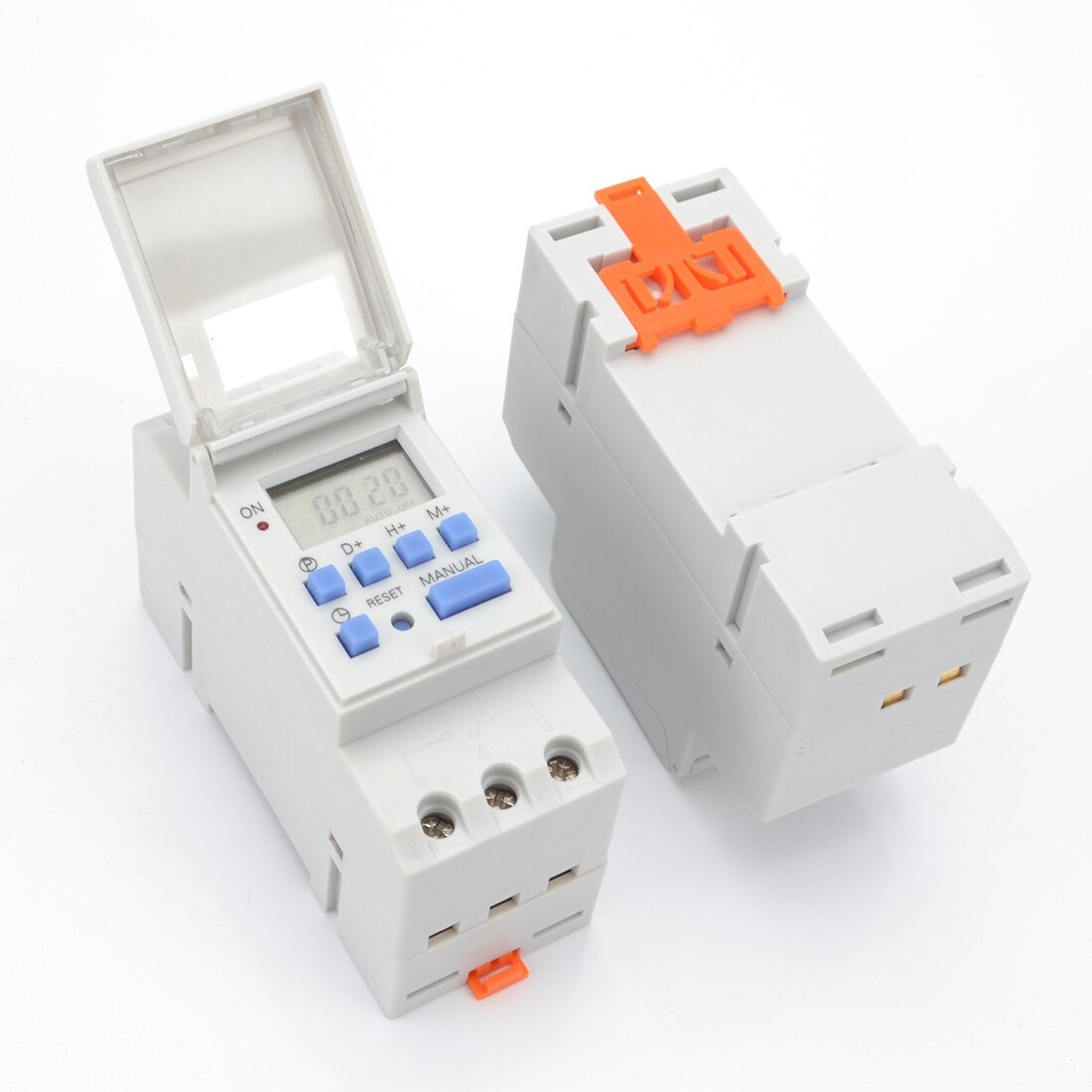Electronic Weekly 7 Day Programmable Digital Industrial Time Switch Relay Timer Control 15A DC12V/24V AC110V/220V Din Rail Mount