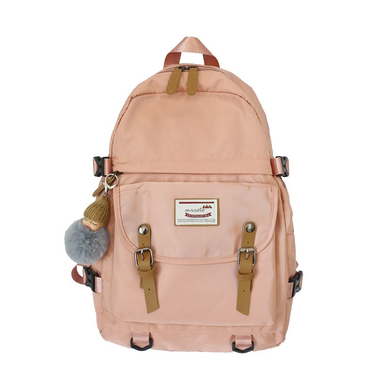 Sac à dos étanche en Nylon pour femmes, cartable pour adolescentes, de voyage, multi-poches,: pink