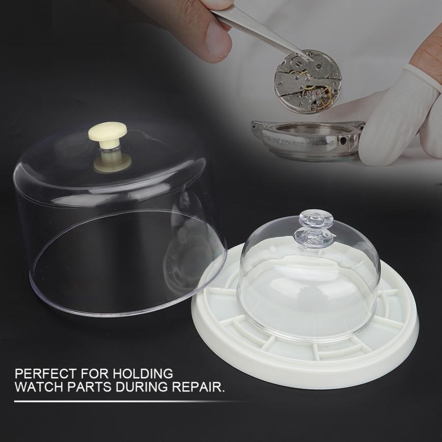 Professionele Plastic Horloge Stofkap Guard Tray Voor Holding Horloge Onderdelen Horloge Reparatie Bescherming Tool Accessoire Voor Horlogemaker
