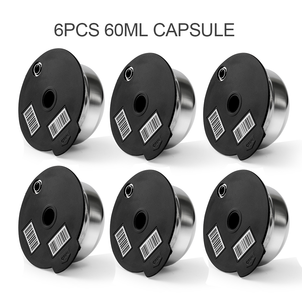Cápsulas Tassimo reutilizables de acero inoxidable con 4 tapas de silicona negras compatibles con máquina Bosch Tassimo: Verde claro