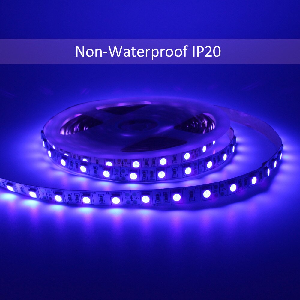 UV LED Strip Licht 12V DC SMD 5050 0.5M 1M 2M 3M 4M 5M Waterdicht Lint Paars Flexibele Ultraviolet Tape voor DJ Fluorescentie