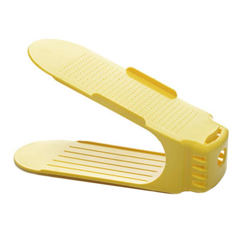 Adjustable Double-layer Simple Shoe Rack Household Korean Thick Integrated Shoe Storage Rack Space-saving Integrated Shoe Rack: 06yellow