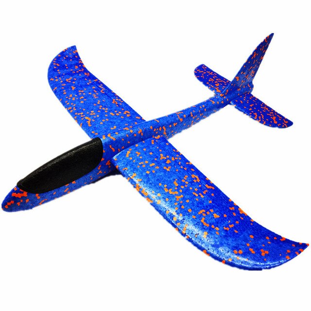 48 cm epp skum hånd kaste fly udendørs lancering svævefly fly børn fly legetøj kaste fly interessant legetøj: Blå