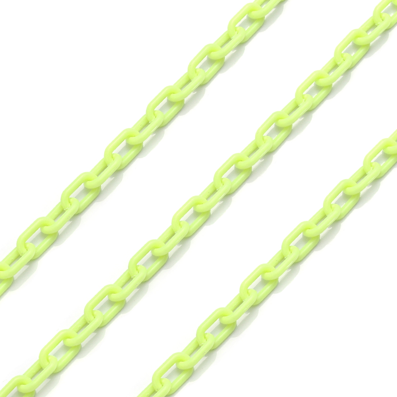 SAUVOO 5m Colorful Acrylic Link Chain Closed Soldered Cable Chain For Necklace Bracelet Making Plastic Chain Links 13.5x7.5mm: Blue