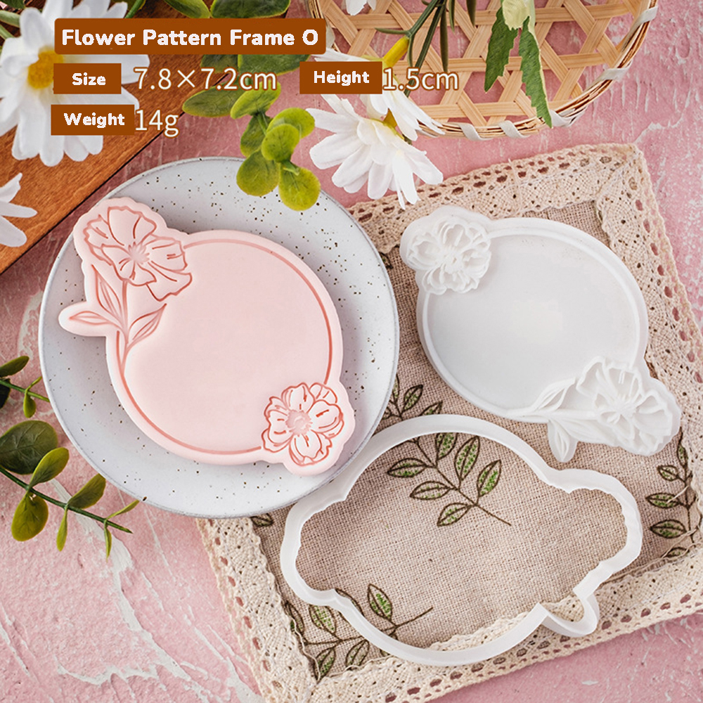 Pattern Blessing Cookie Mold Wedding Birthday Cake Cutting Mold DIY Baking Tool: Red