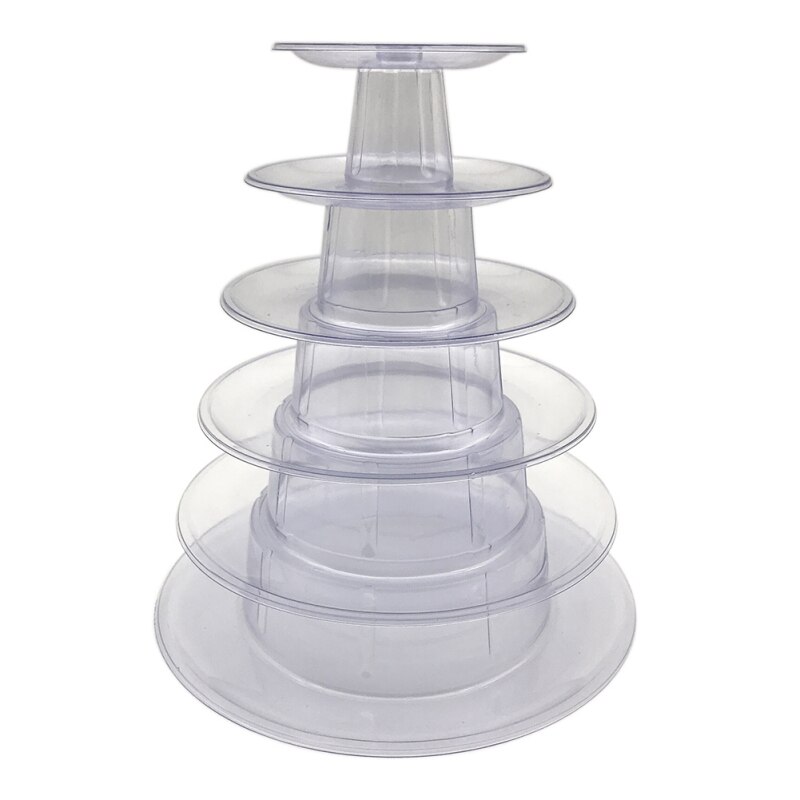 4/6 Tiers Macaron Display Stand Cupcake Tower Rack Cake Stands PVC Tray For Wedding Birthday Cake Decorating Tools Bakeware: C