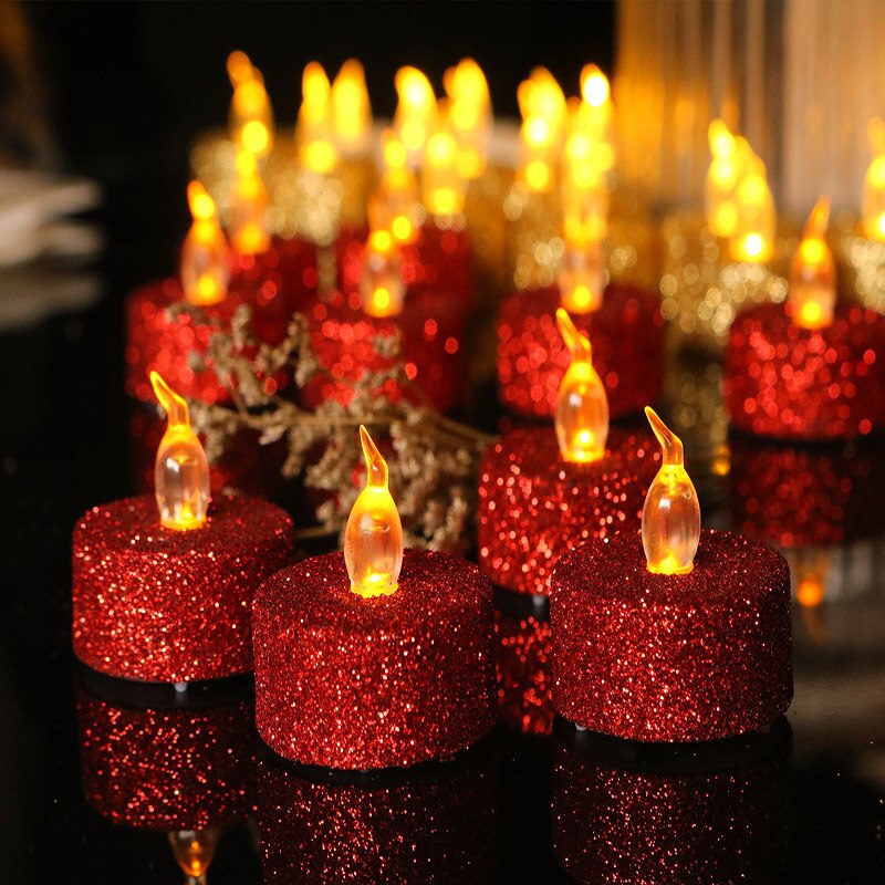 Romantische Led Kaars Rode Kaars Licht Creatieve Lamp Batterij Aangedreven Home Birthday Party Bruiloft Decoratie Verlichting