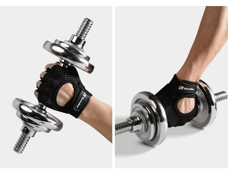 Guantes deportivos culturismo halterofilia, guantes deportivos transpirables para gimnasio antideslizante, guantes sin dedos, guantes deportivos para Fitness, para hombres y mujeres