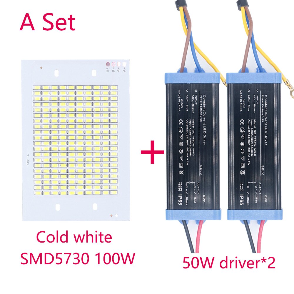 En uppsättning smd 5730- chip med led-drivrutin 200w 100w 50w 30w 20w led-lampa ljuspärlor  dc32-36v för panelljusspotlight