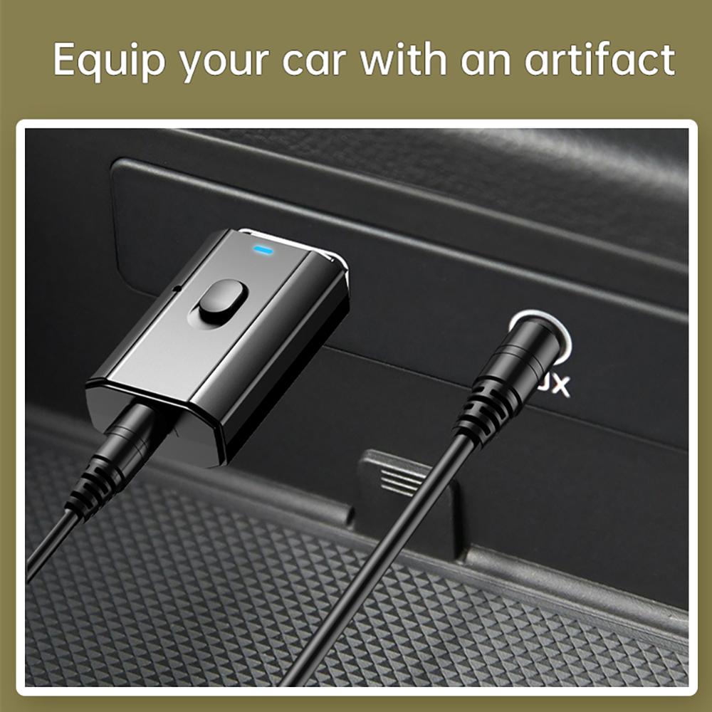 Receptor aux bluetooth automotivo, jack de 3.5mm, áudio estéreo, bluetooth 5.0, para carro, sem fio, mãos livres