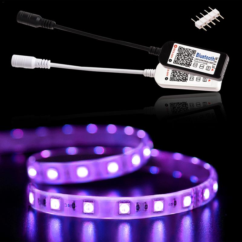 1 st Bluetooth LED Controller 4-Weg 5-Pin Head Lights String Muziek Verlichting Controller DC 5- 24 v Voor RGB LED Strip