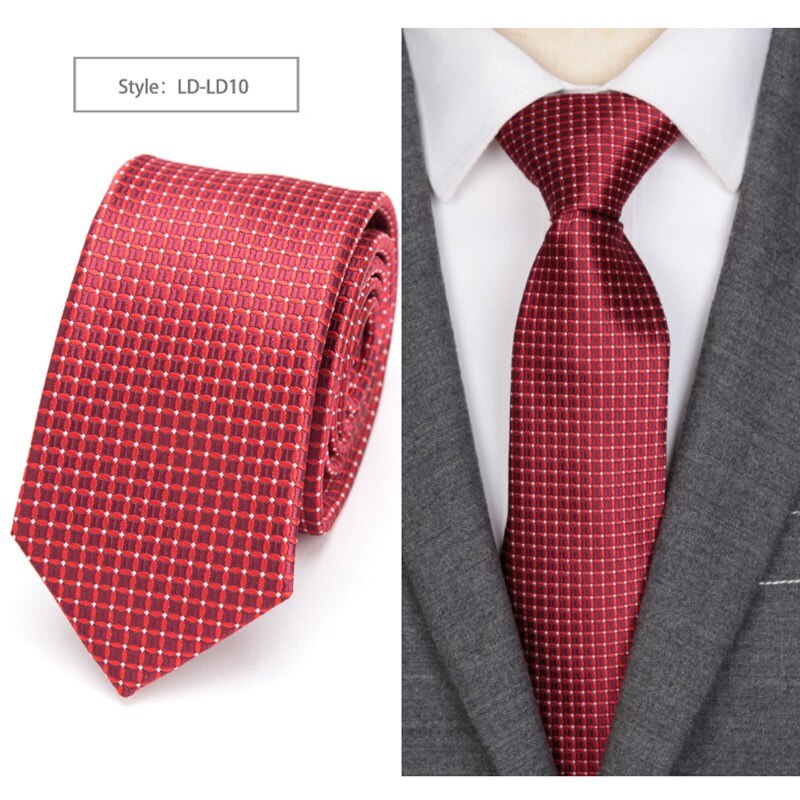 Cravate à rayures slim 6cm, Style anglais, JACQUARD tissé, à la pour hommes: LD-LD10
