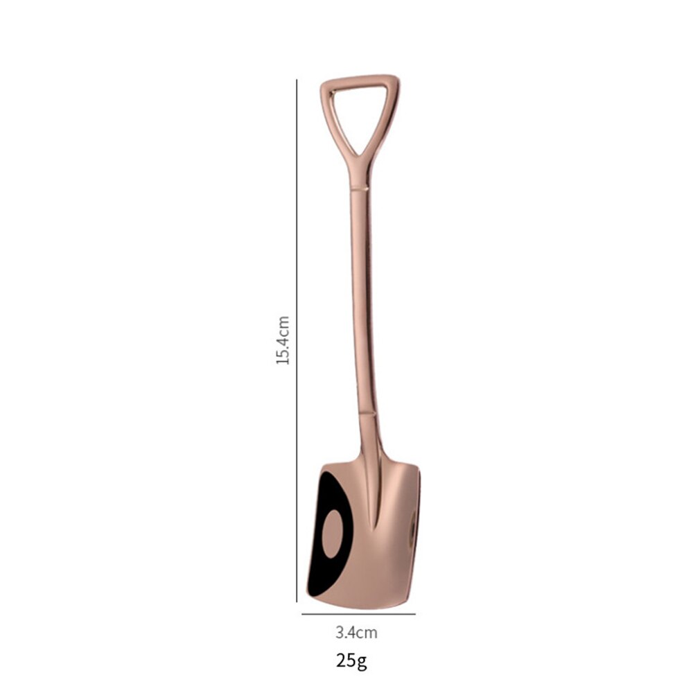 Rustfritt stål jern spade skje kaffe is skje engineering spade retro søt firkantet hode skje kjøkkenutstyr: C