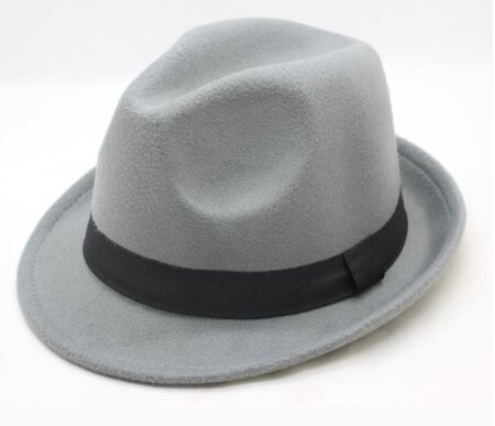 Gorras de Jazz de 9 colores, sombreros de Caballero de imitación de lana para mujeres y hombres, sombreros de fieltro para mujeres, gorras redondas europeas y americanas, sombreros con lazo: 7