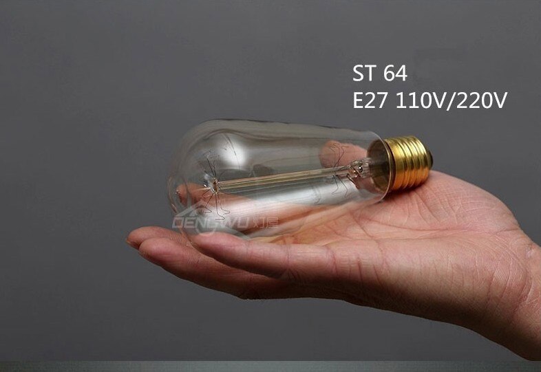 1 st.  st64 e27 220v lightinbox vintage edison gloeilamp helder glas gloeilampen zijde gloeilamp