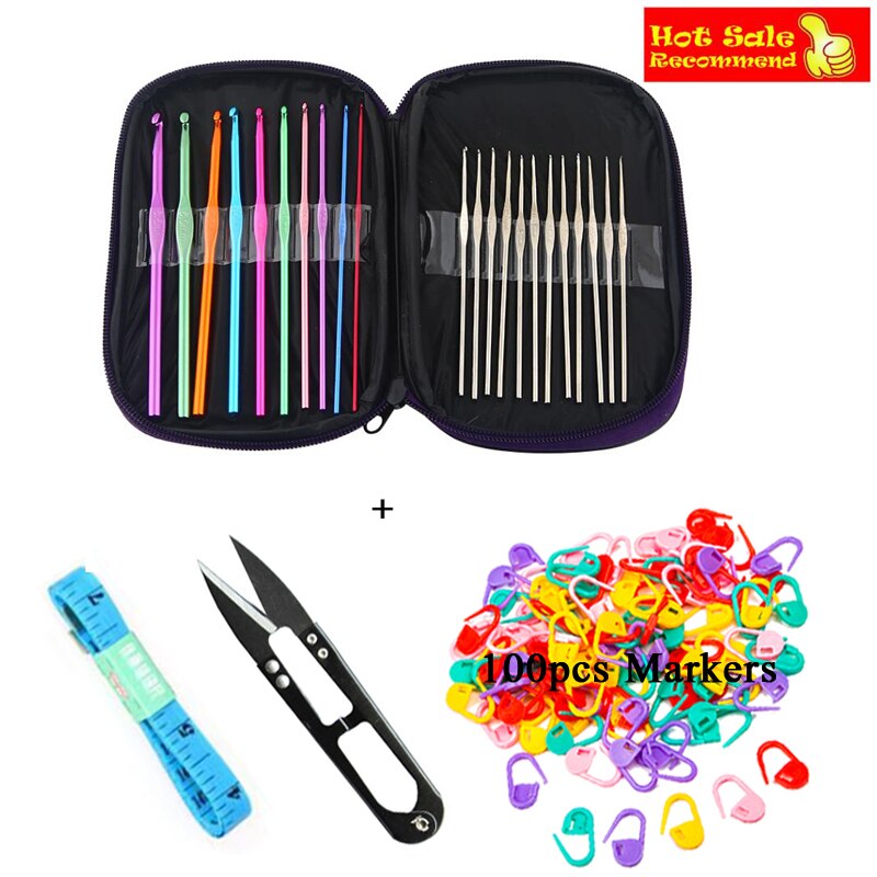 Fancy Crochet Set Crochet Kit Set with Case Exclusive Weaving Tools Sweater Needle Stainless Steel Sewing Tools Accessory GYH: 22 100 1 1