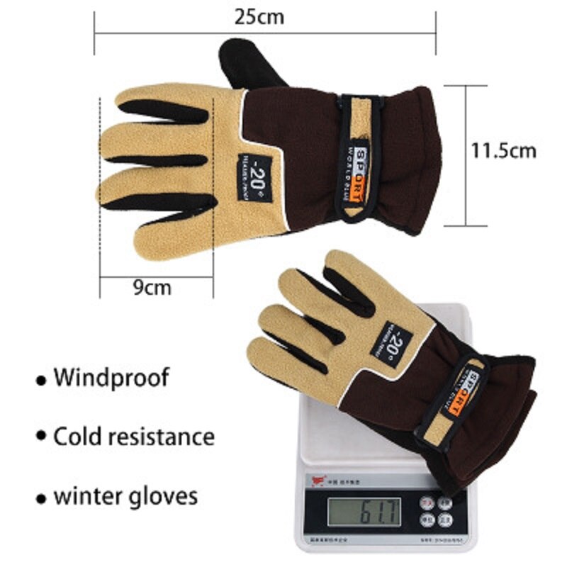 Vinterfiskehandsker fleece varme handsker vindtæt udendørs fiskerihandsker fleece fuldfingerhandsker til mænd og kvinder