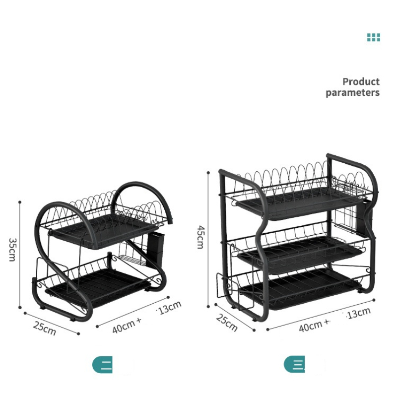 Roestvrijstalen Droogrek Kom Aftappen Plank Keuken Organizer 3 Lagen Afdruiprek Multifunctionele Keukenplank