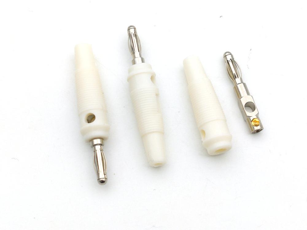 100 stuks witte 4mm bananenstekkers