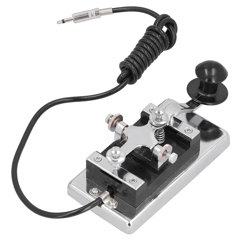 Radio de onda corta Morse, máquina de práctica de superficie electrochapa CW, llave de telégrafo con resorte para bricolaje para experimentos: Default Title